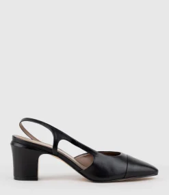 Danica75 Cap Toe Dorsay Slingback Pump In Black