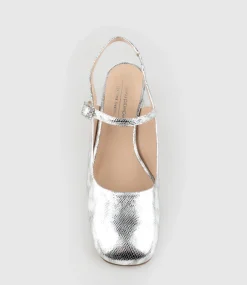 Darla70 Squond Slingback Pump In Silver