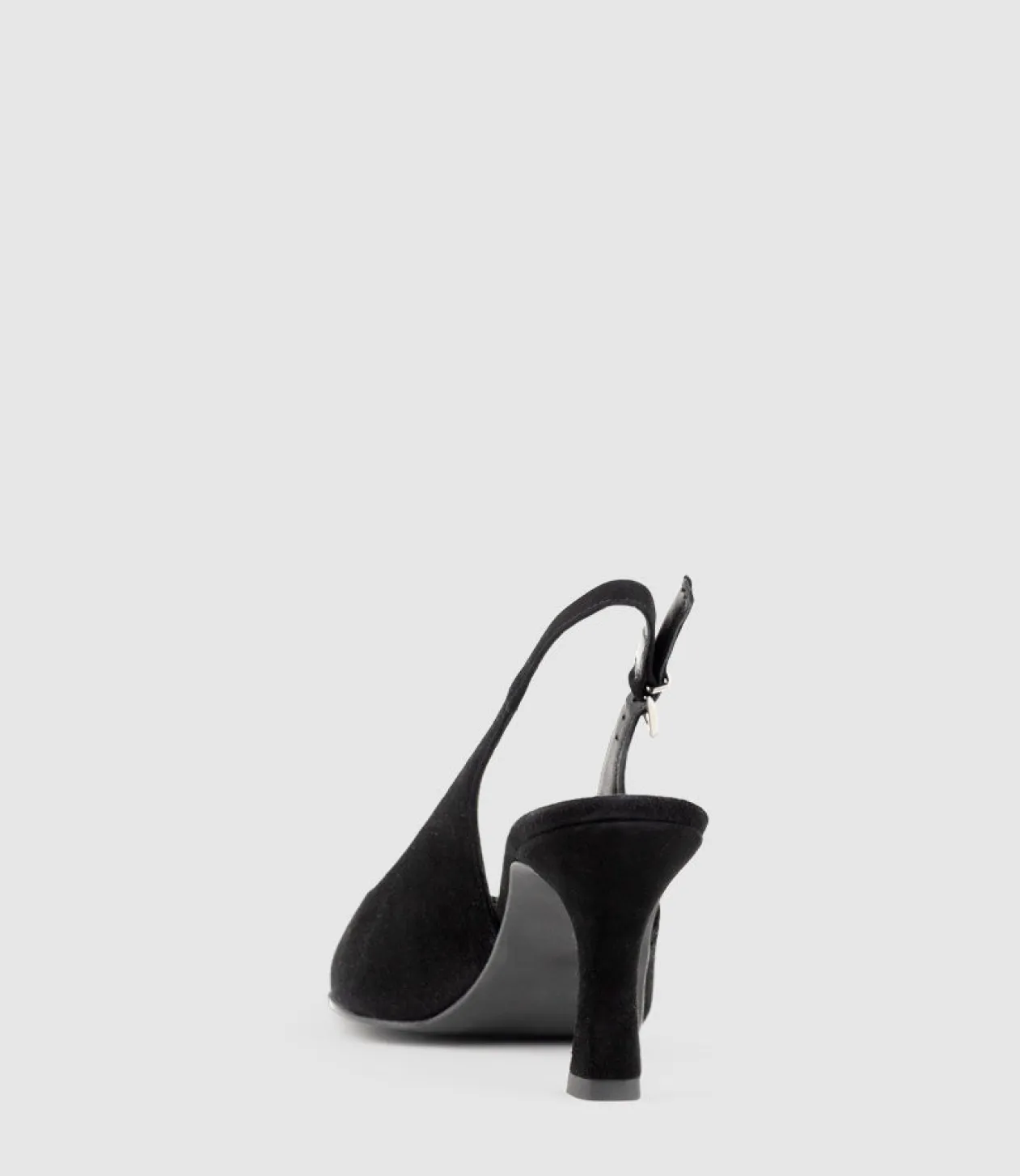 Delina75 Cap Toe Slingback Pump In Black Suede