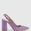 Demi100 Crystal Slingback Pump In Lilac Suede