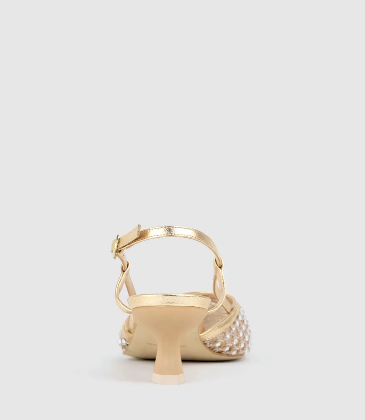 Destellar60 Crystal Mesh Slingback In Platino