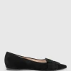 Destraflat Pointed Ballet With Buckle In Black Suede