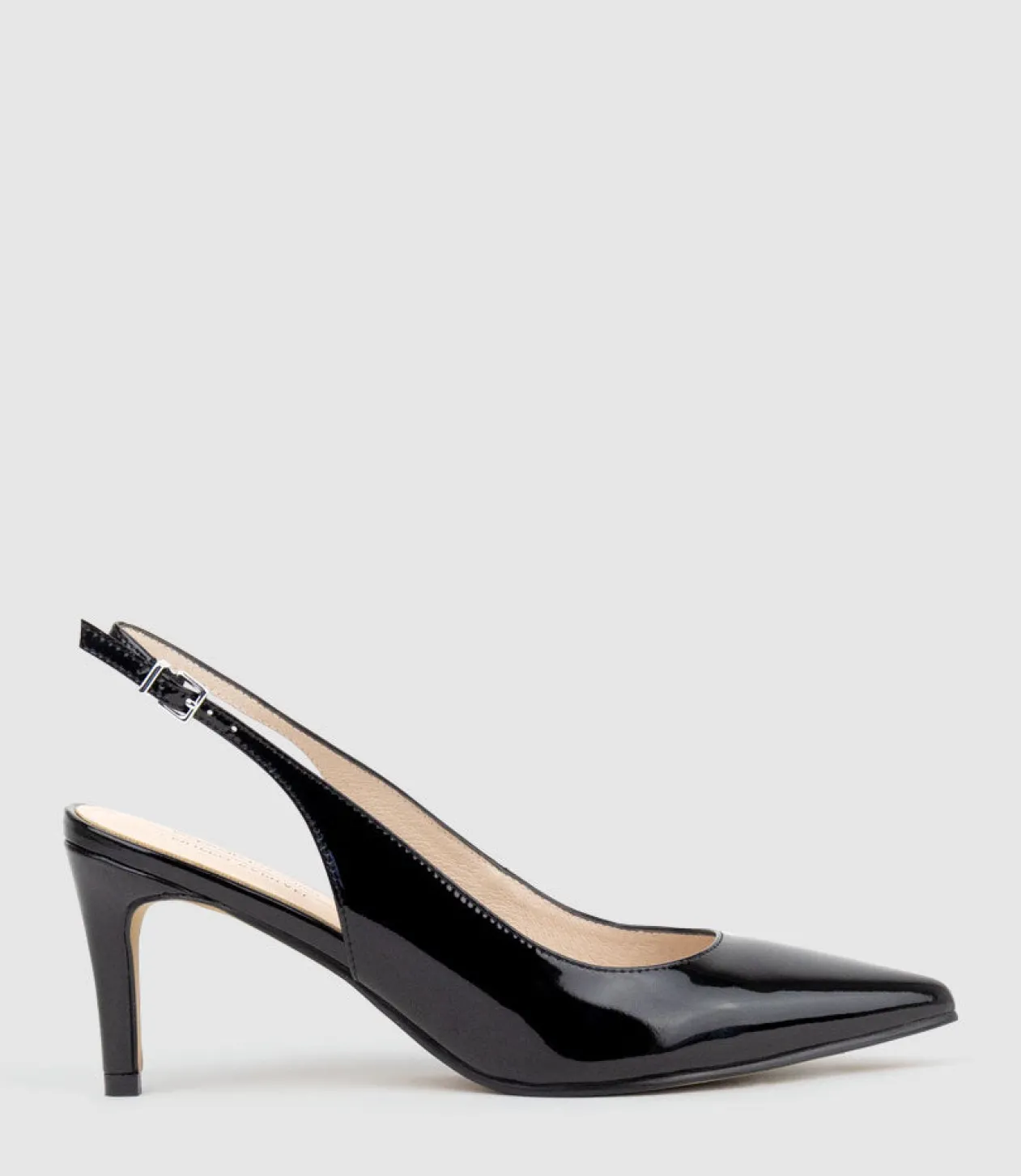 Diana75 Slingback Pump In Black Patent