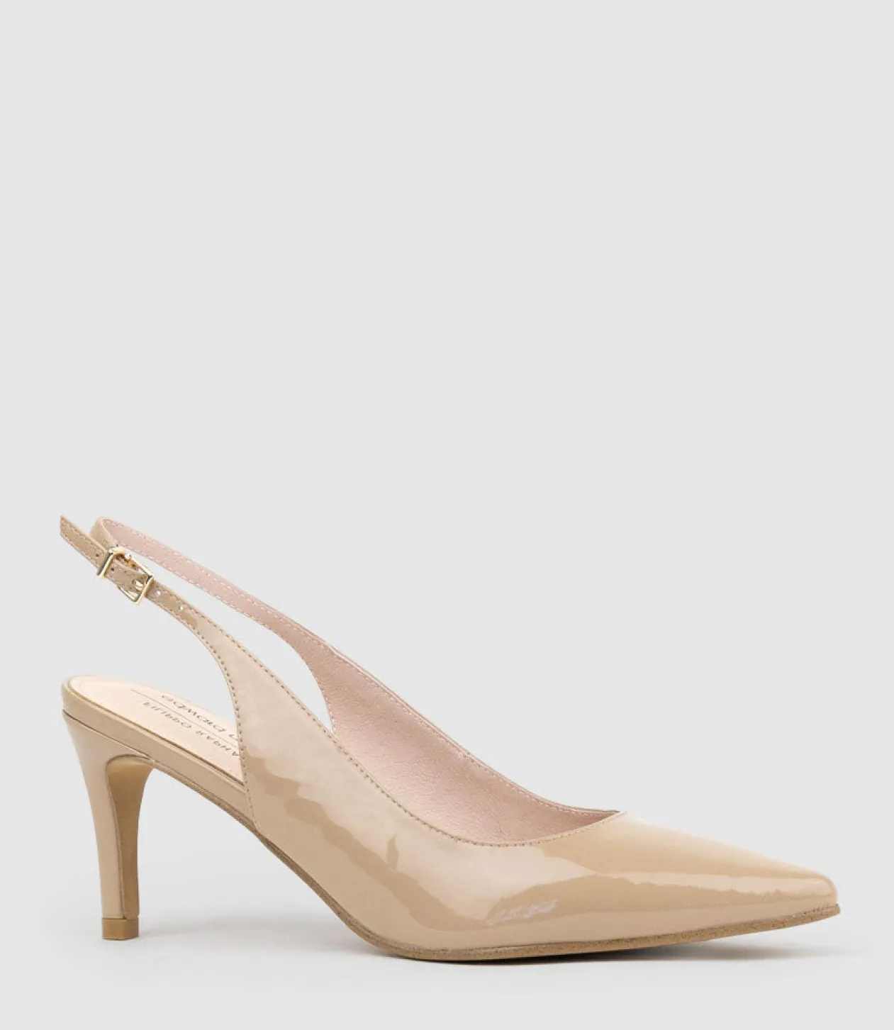 Diana75 Slingback Pump In Nude Patent