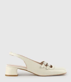 Dorit35 Squond Slingback Pump In Offwhite Crinkle