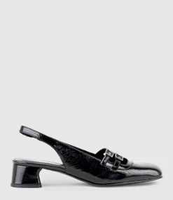 Dorit35 Squond Slingback Pump In Black Crinkle