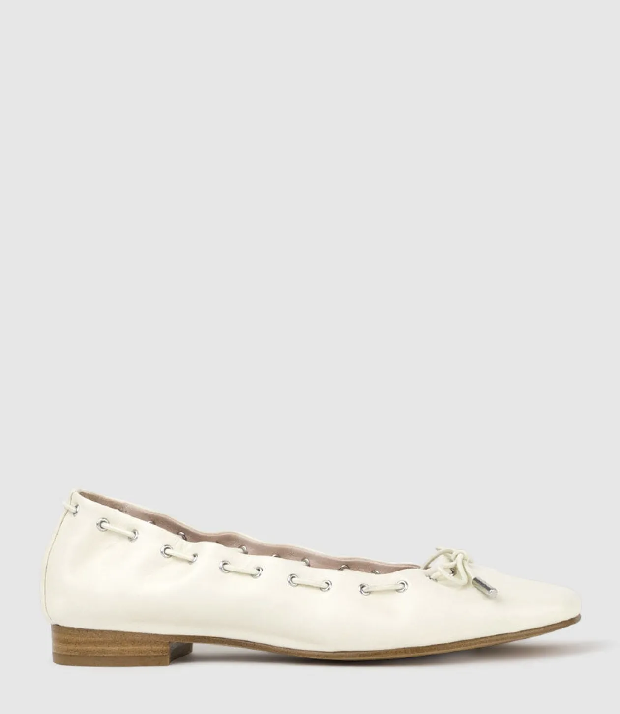 Echo Square Toe Ballet In Offwhite