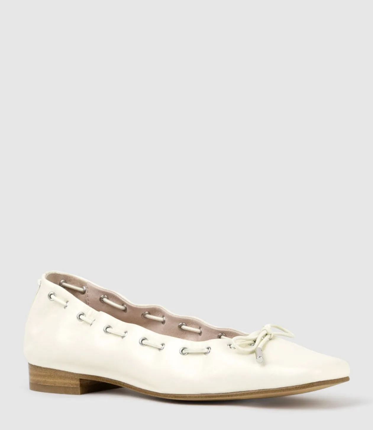 Echo Square Toe Ballet In Offwhite