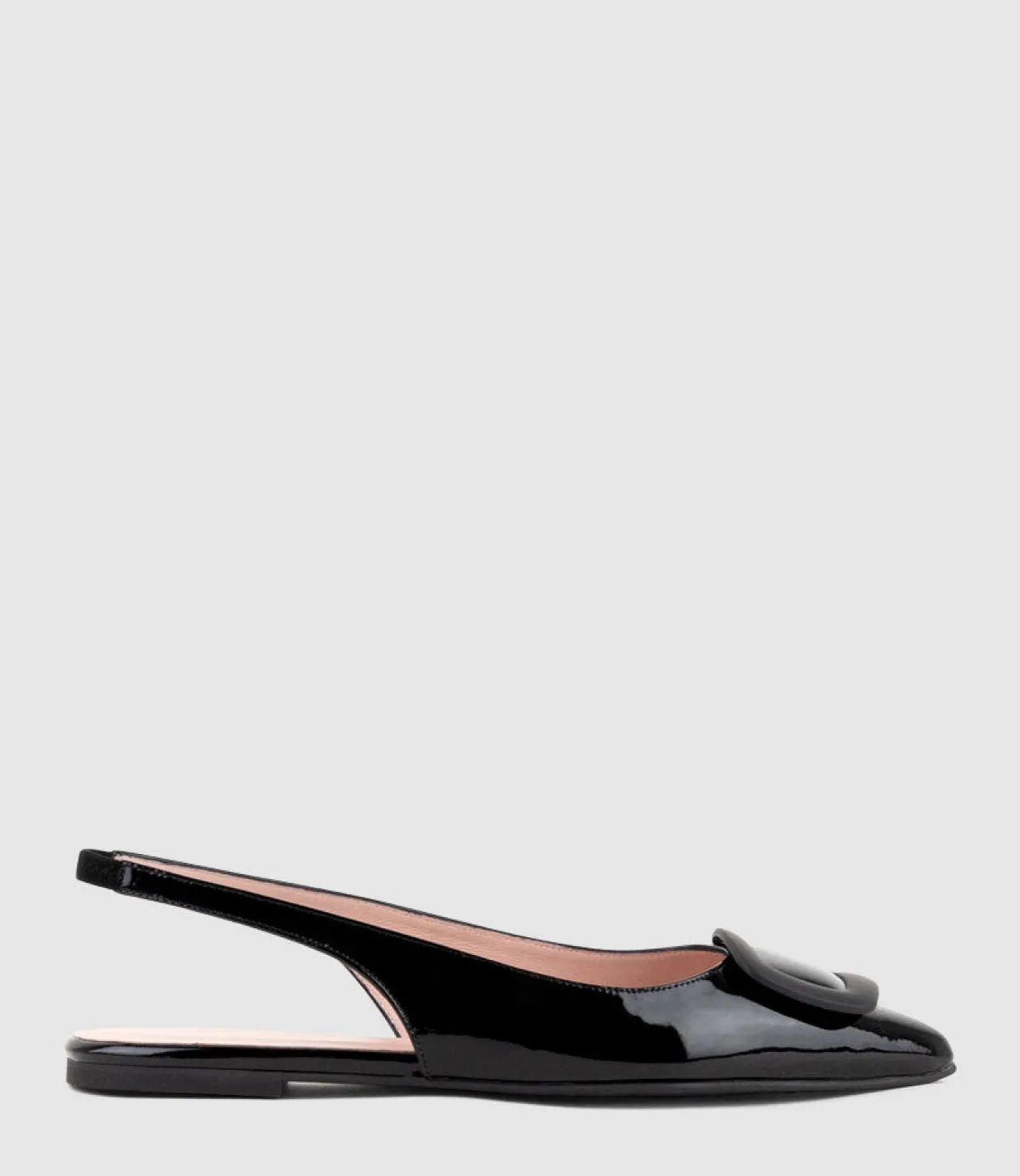 Eliza Slingback With Hardware In Black Patent