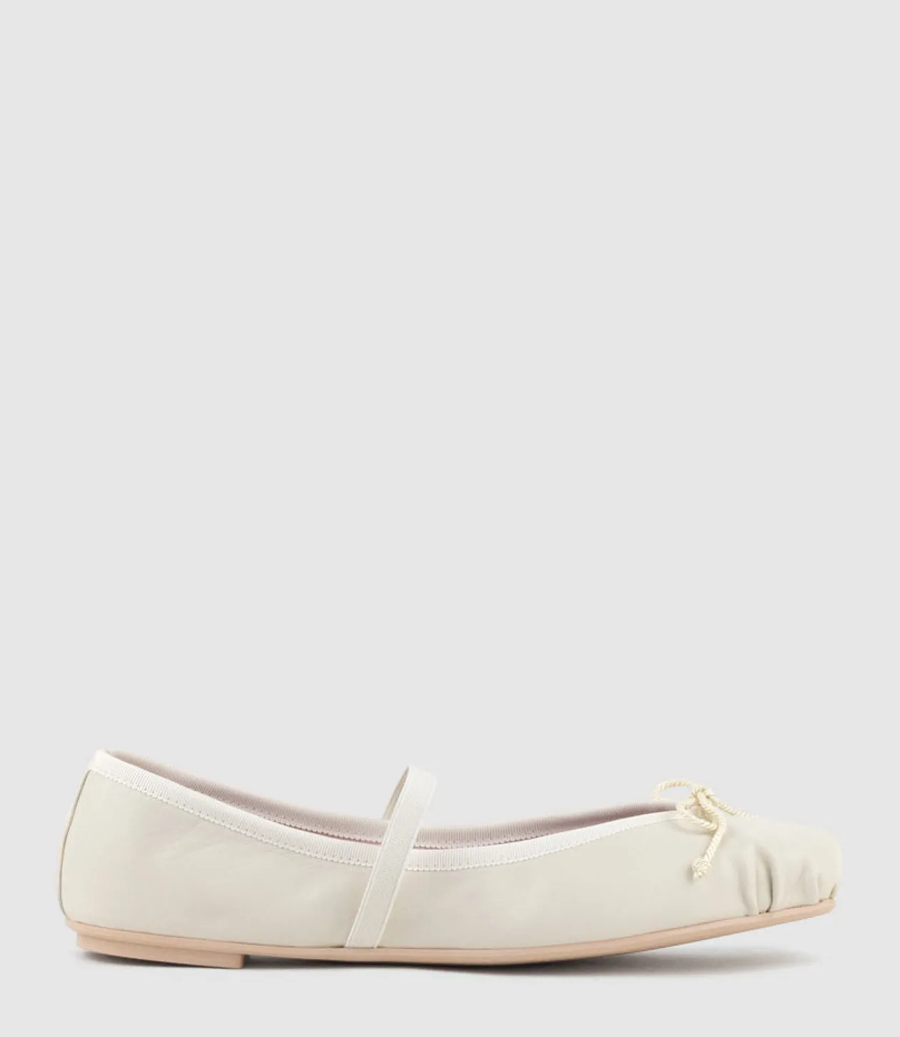 Eloise Square Toe Ballet In Offwhite