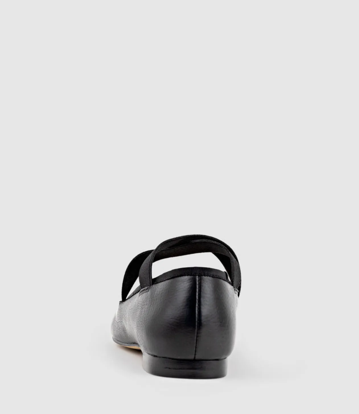 Felicity Elastic Cross Strap Ballet In Black Calf