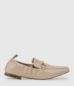 Finer Elastic Back Slipper With Hardware In Taupe Calf