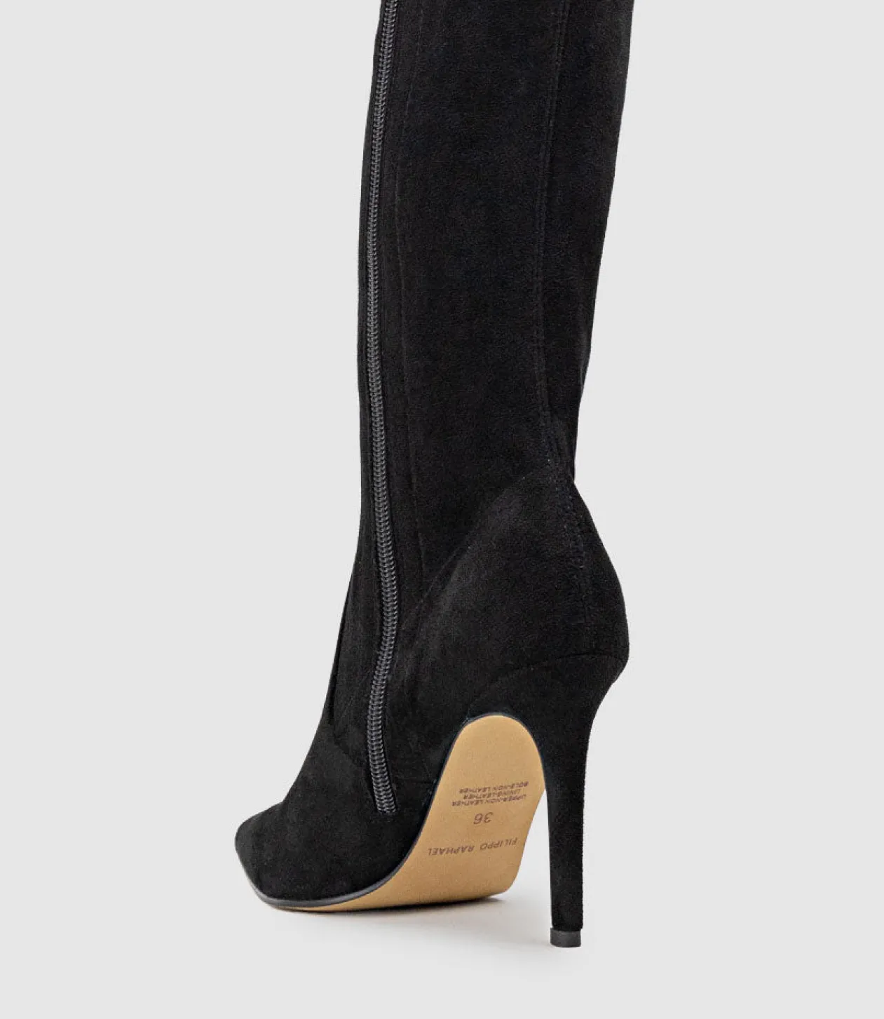 Gabor Thigh High Stretch Boot In Black Suede
