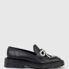 Gael Moccasin With Crystal Bow In Black