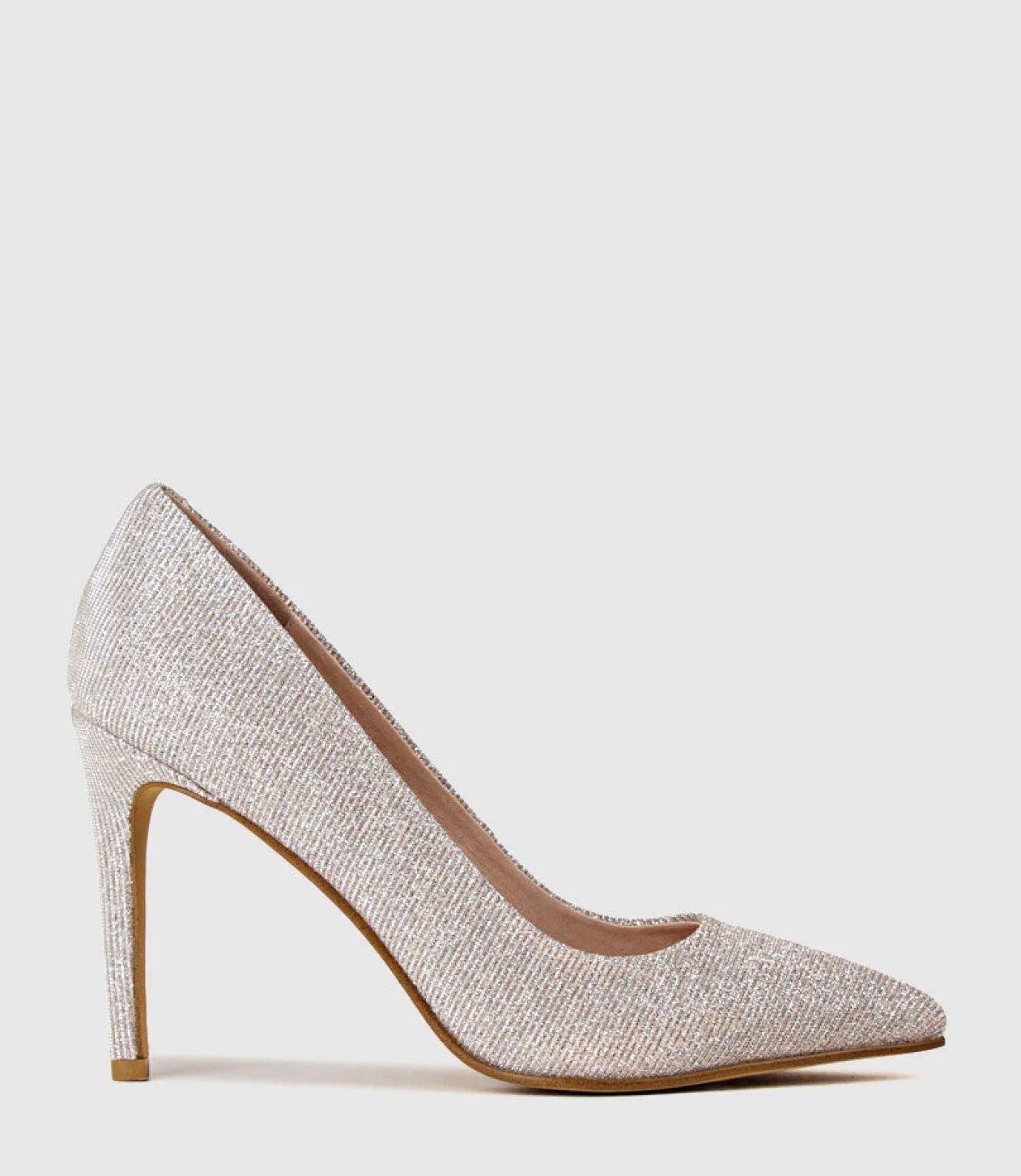 Gaga 100Mm Pointed Toe Pump In Silver Ritz