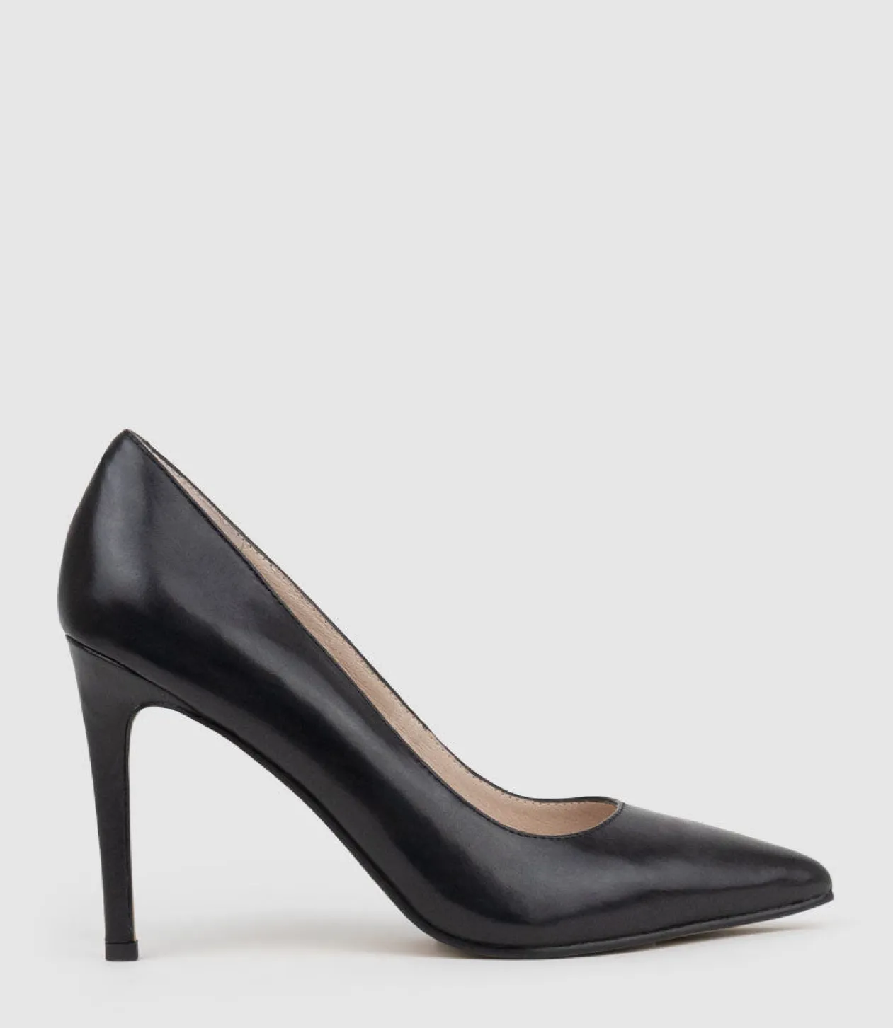 Gaga 100Mm Pointed Toe Pump In Black Baby Calf