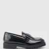 Galad Moccasin With Hardware In Black High Shine