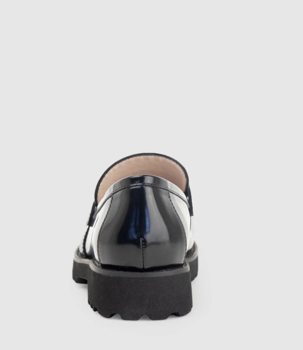 Galad Moccasin With Hardware In Black High Shine