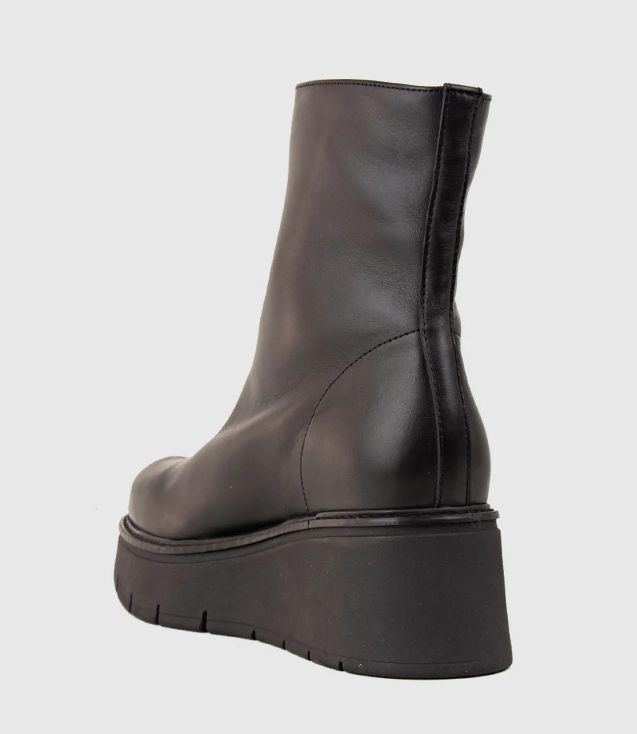 Gale Front Zip Boot On Wedge In Black