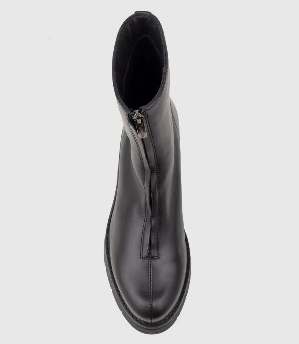 Gale Front Zip Boot On Wedge In Black