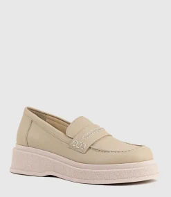 Georgia Loafer On Coloured Sole In Tan
