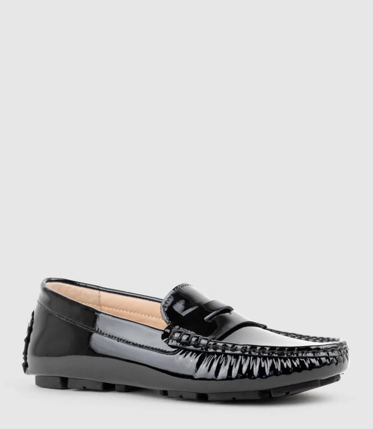 Gracey Driving Moccasin In Black Patent