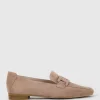 Graded Moccasin With Tonal Hardware In Nude Suede