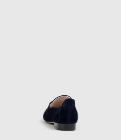 Graded Moccasin With Tonal Hardware In Navy Suede