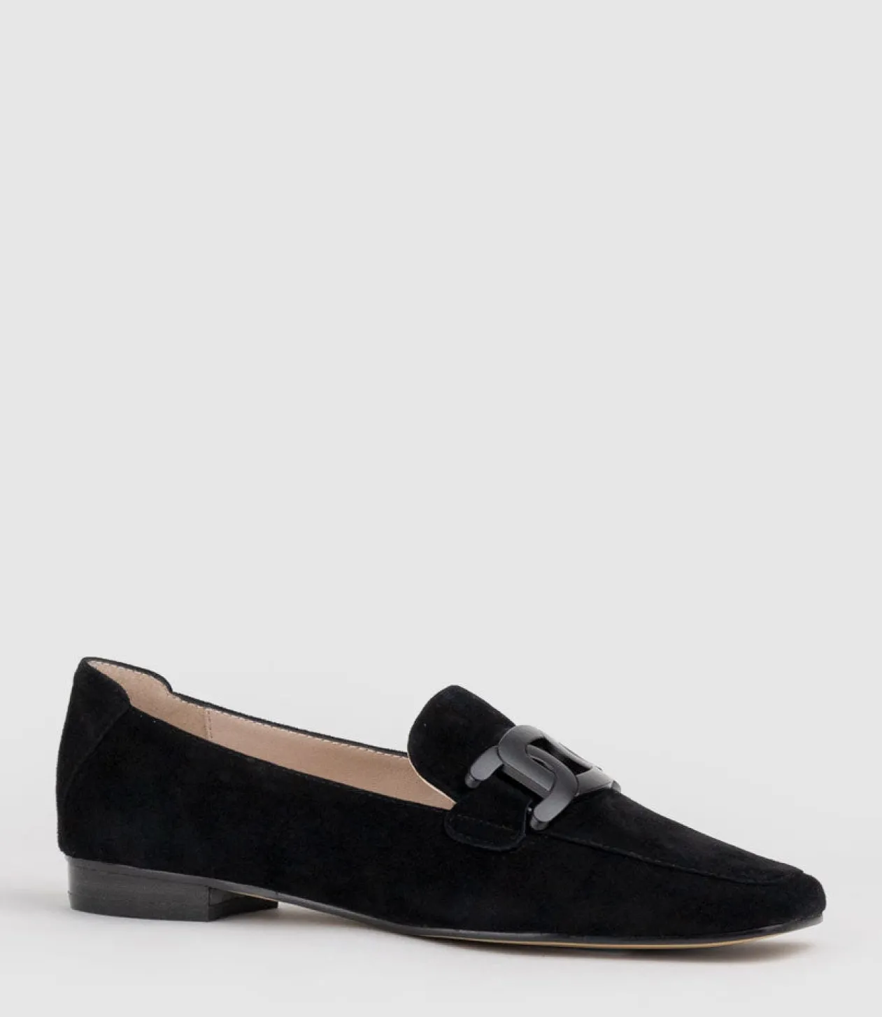 Graded Moccasin With Tonal Hardware In Black Suede