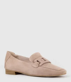 Graded Moccasin With Tonal Hardware In Nude Suede