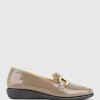 Gwen Comfort Loafer With Trim In Taupe Patent