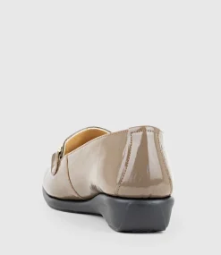 Gwen Comfort Loafer With Trim In Taupe Patent