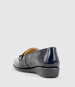 Gwen Comfort Loafer With Trim In Navy Patent