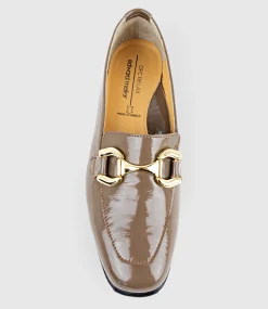 Gwen Comfort Loafer With Trim In Taupe Patent