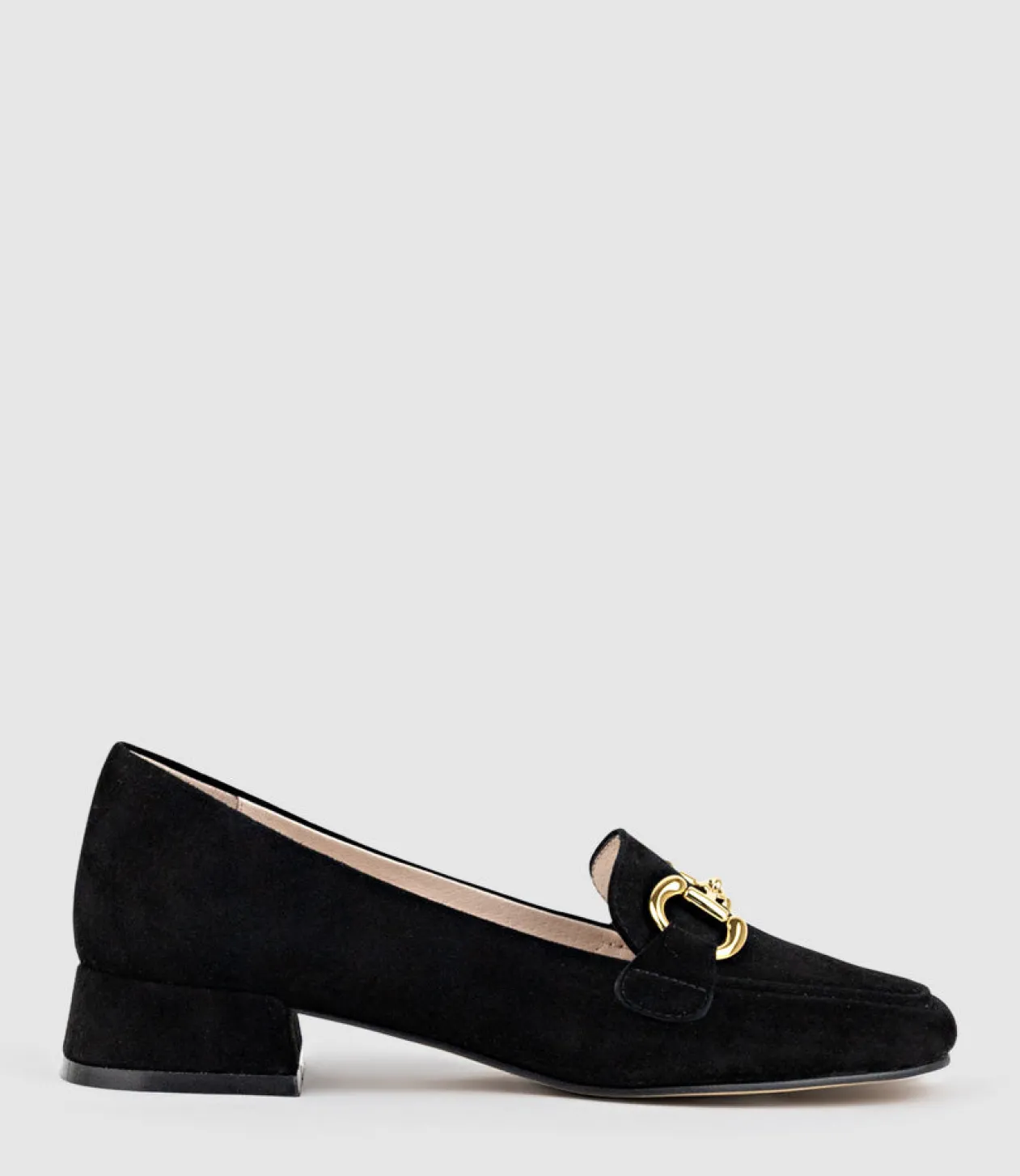 Harlee30 Moccasin With Trim In Black Suede