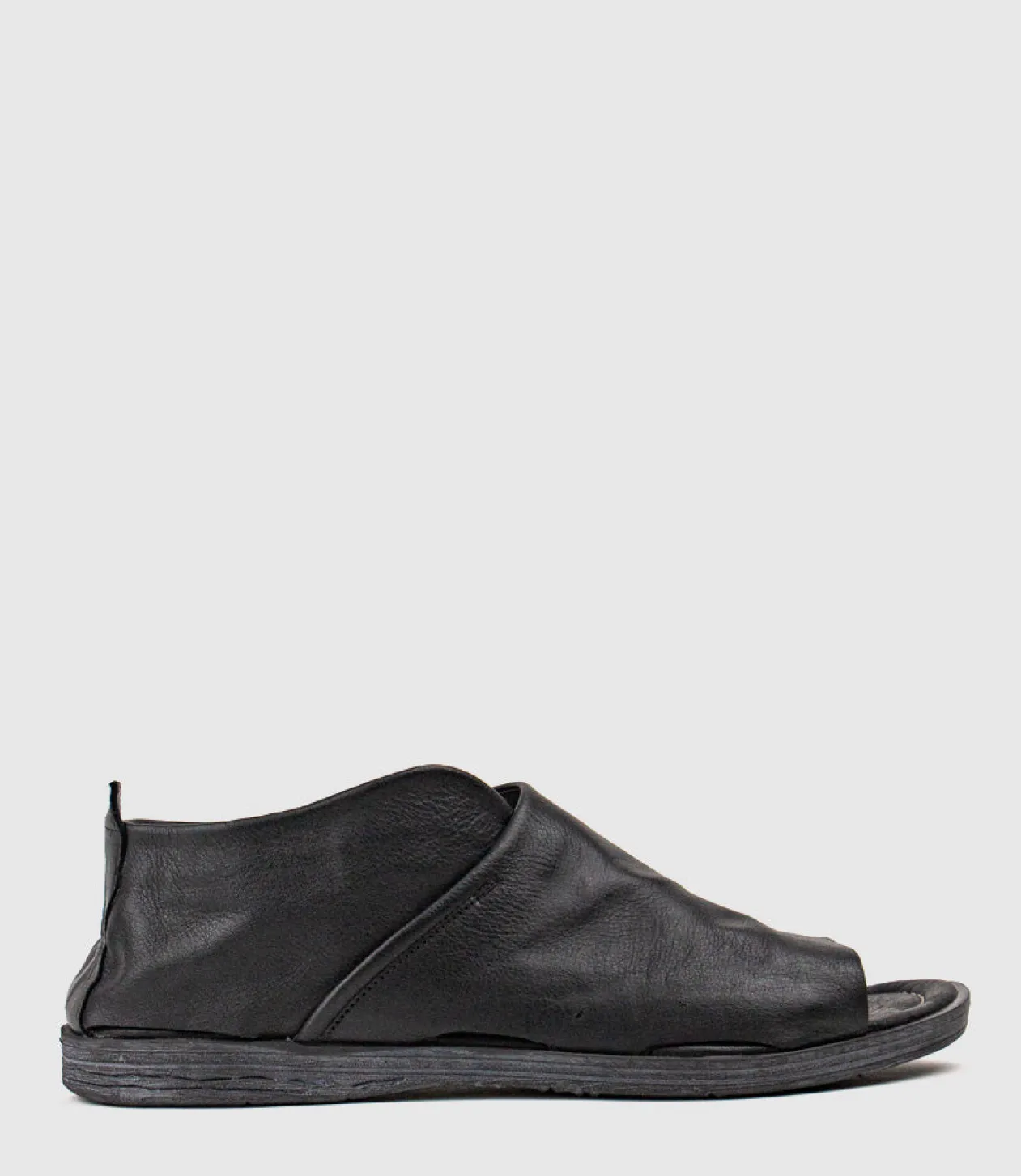 Harper Open Toe Bootie Flat In Black