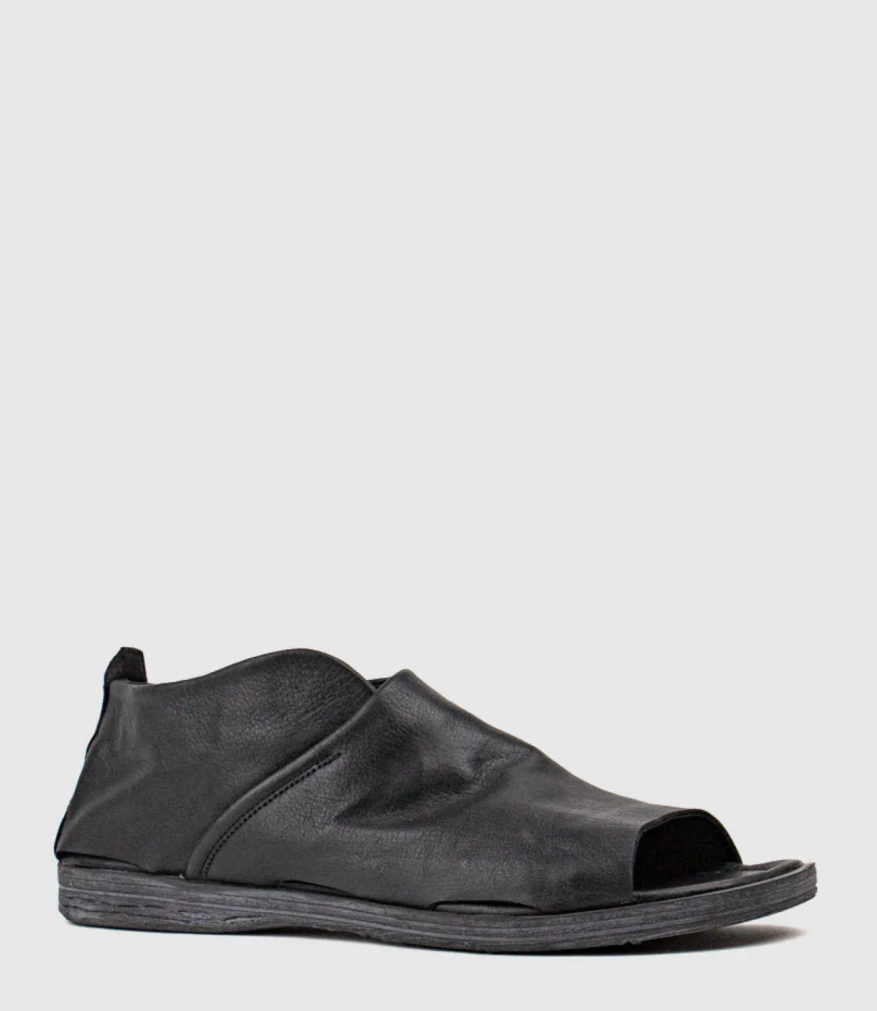 Harper Open Toe Bootie Flat In Black