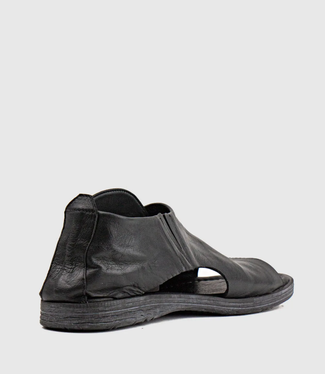 Harper Open Toe Bootie Flat In Black