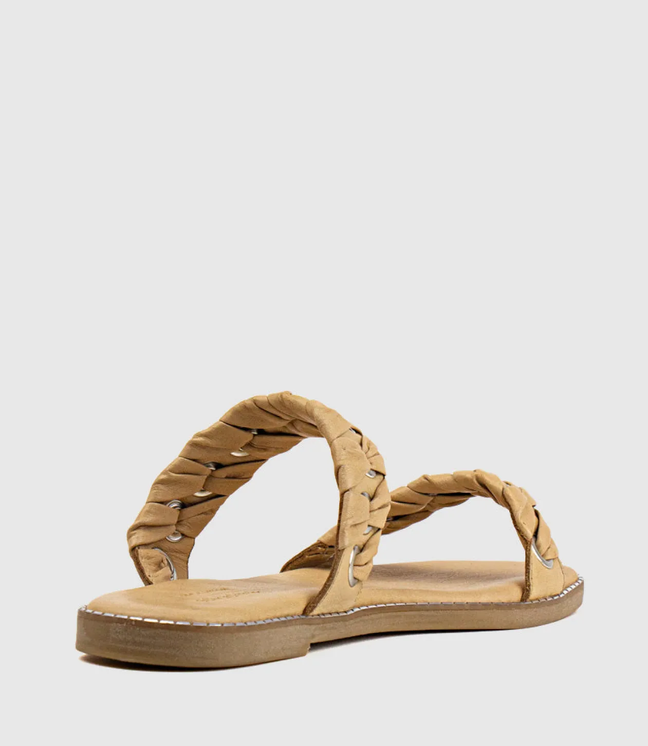 Henley Two Strap Slide With Metal Detail In Natural