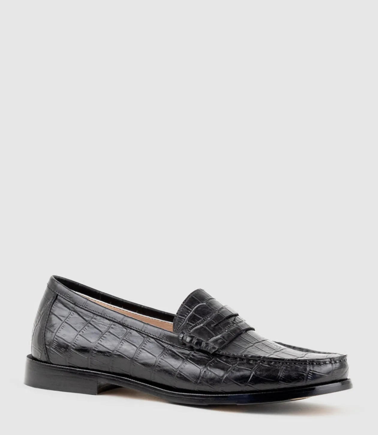 Hugo Penny Loafer In Black Croc
