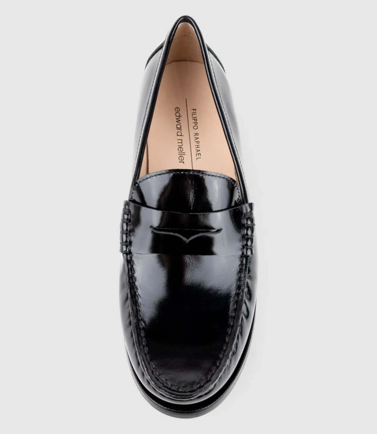 Hugo Penny Loafer In Black High Shine