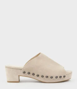 Inara65 Studded Slide On Unit In Biscuit Suede