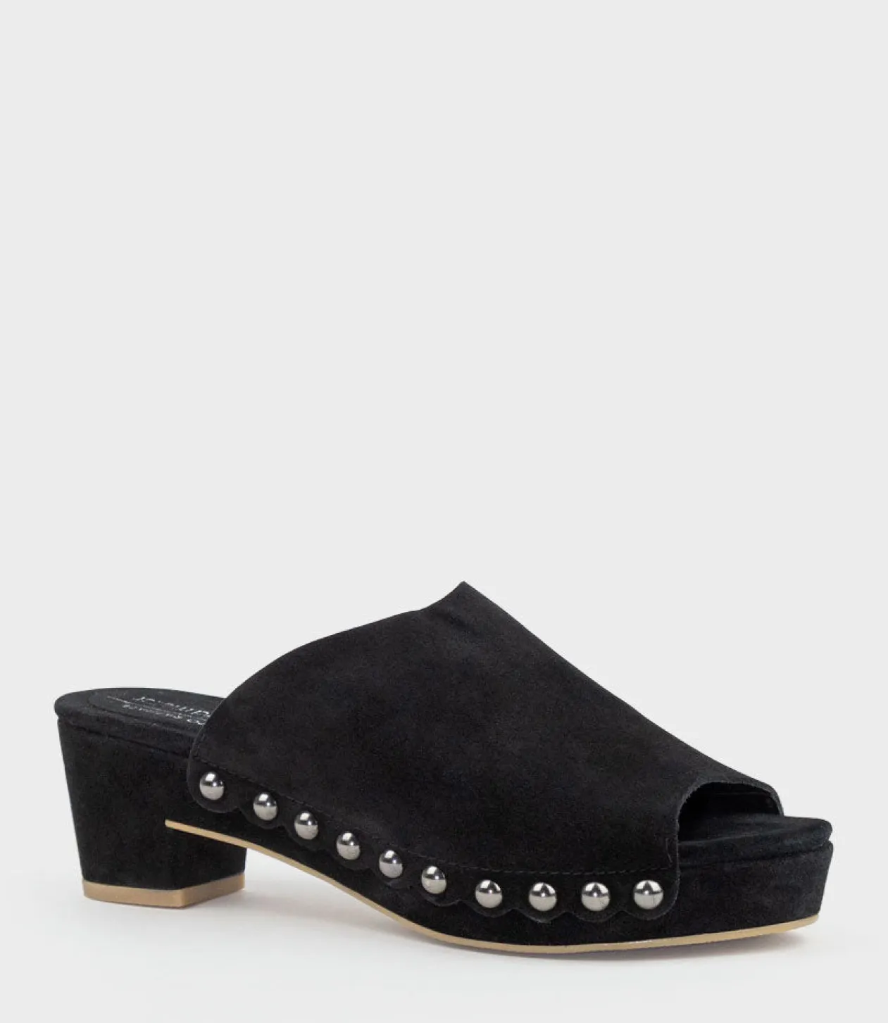 Inara65 Studded Slide On Unit In Black Suede