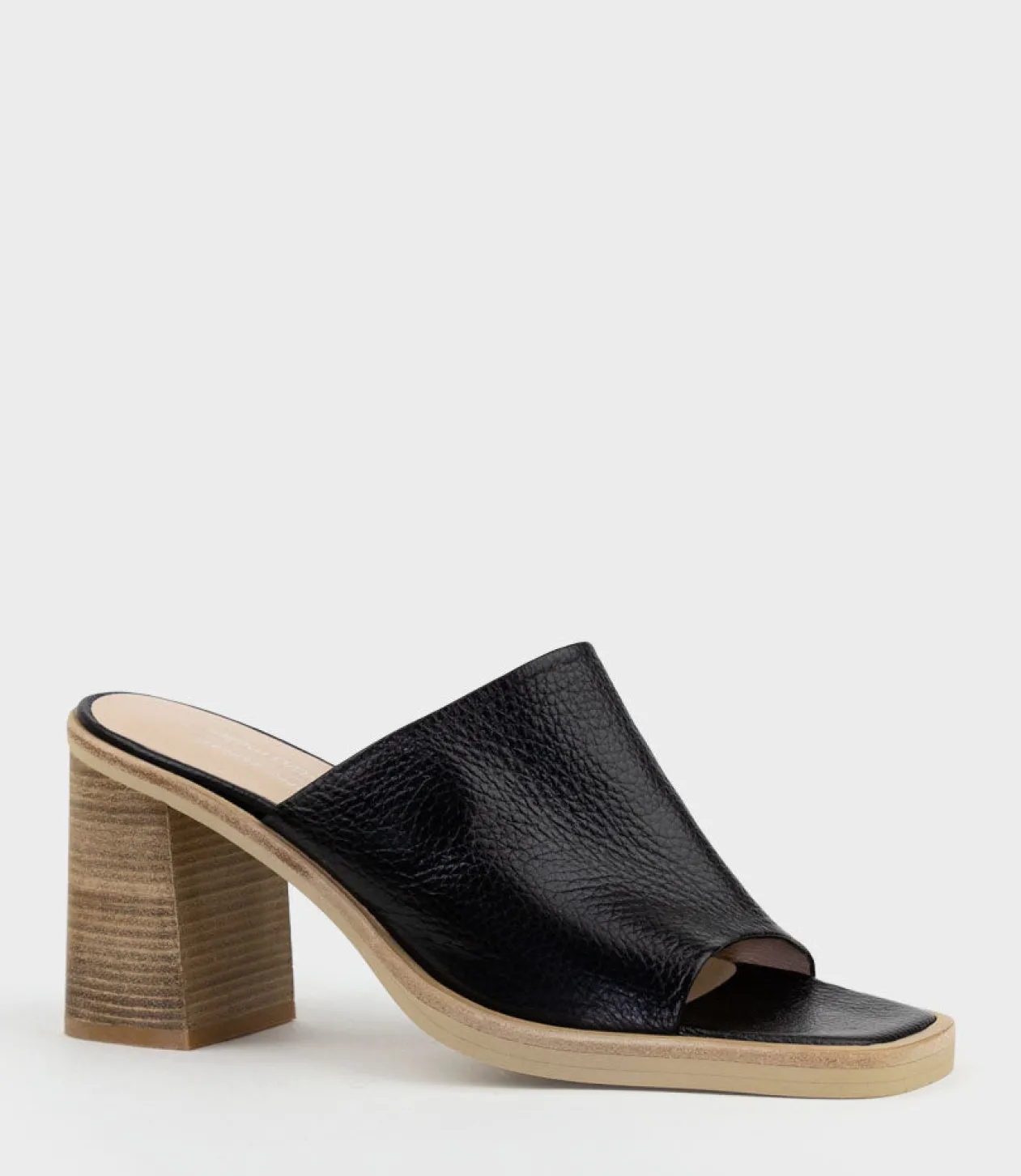 Inaya90 Block Heel Slide In Black