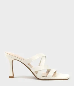 Indie80 Square Toe Strappy Slide In Offwhite