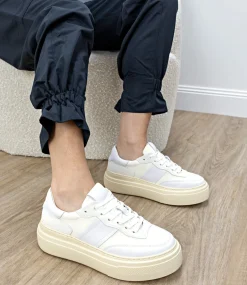 Jasper Retro Platform Sneaker In White
