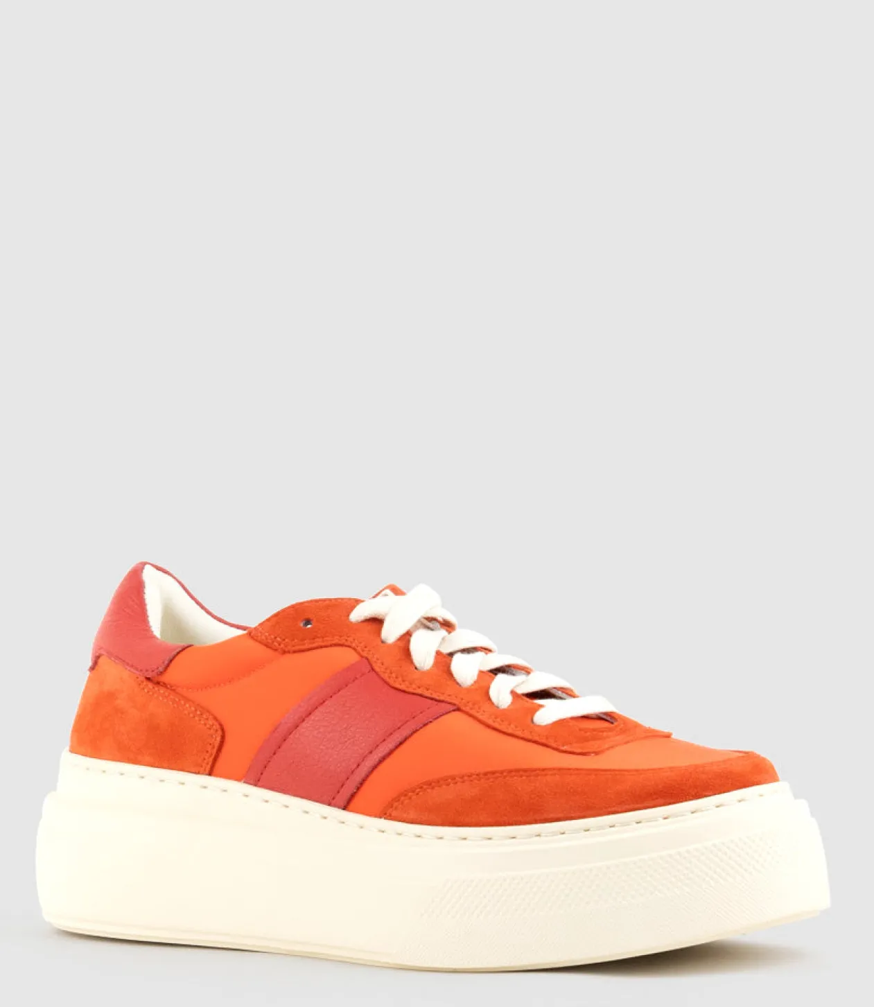 Jasper Retro Platform Sneaker In Orange Combo