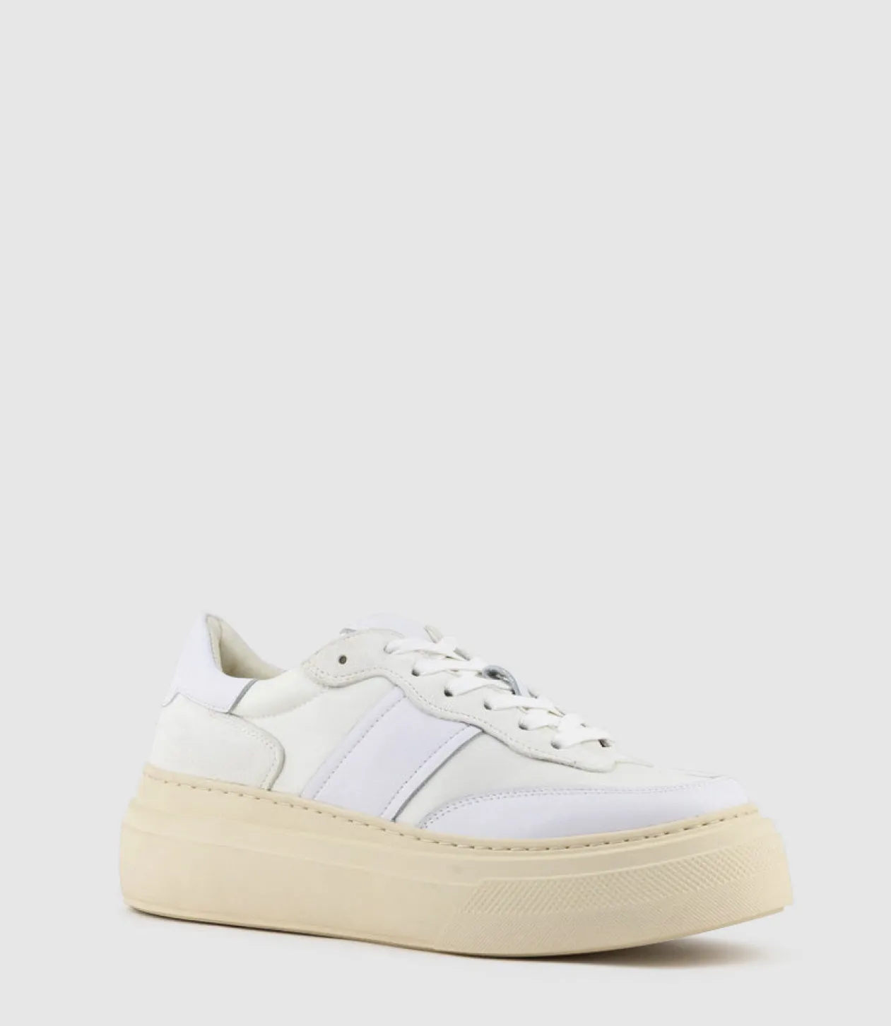 Jasper Retro Platform Sneaker In White
