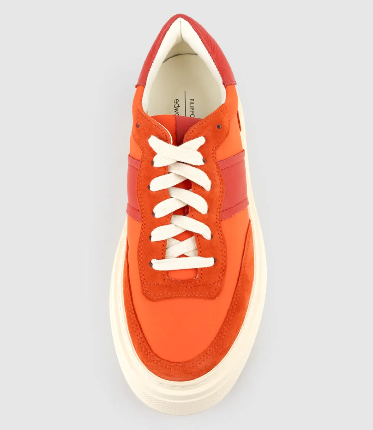 Jasper Retro Platform Sneaker In Orange Combo