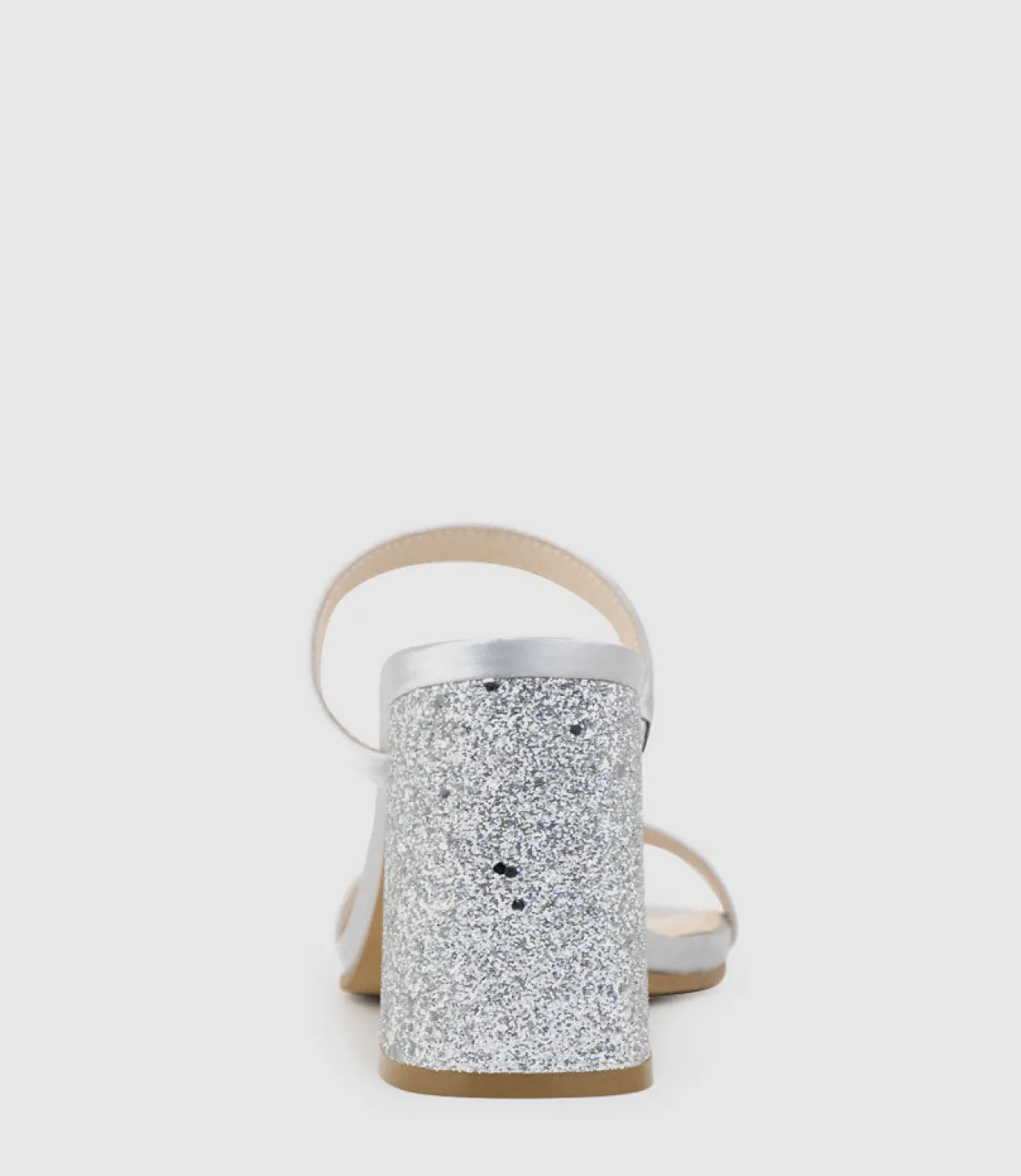 Kaiya85 Two Strap Slide In Silver Satin